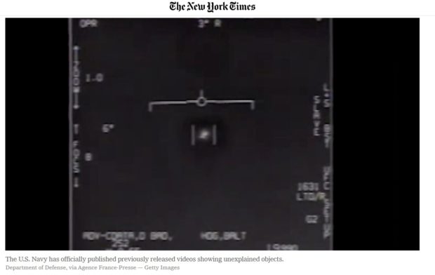 米国国防総省が存在を認めたUFO画像
